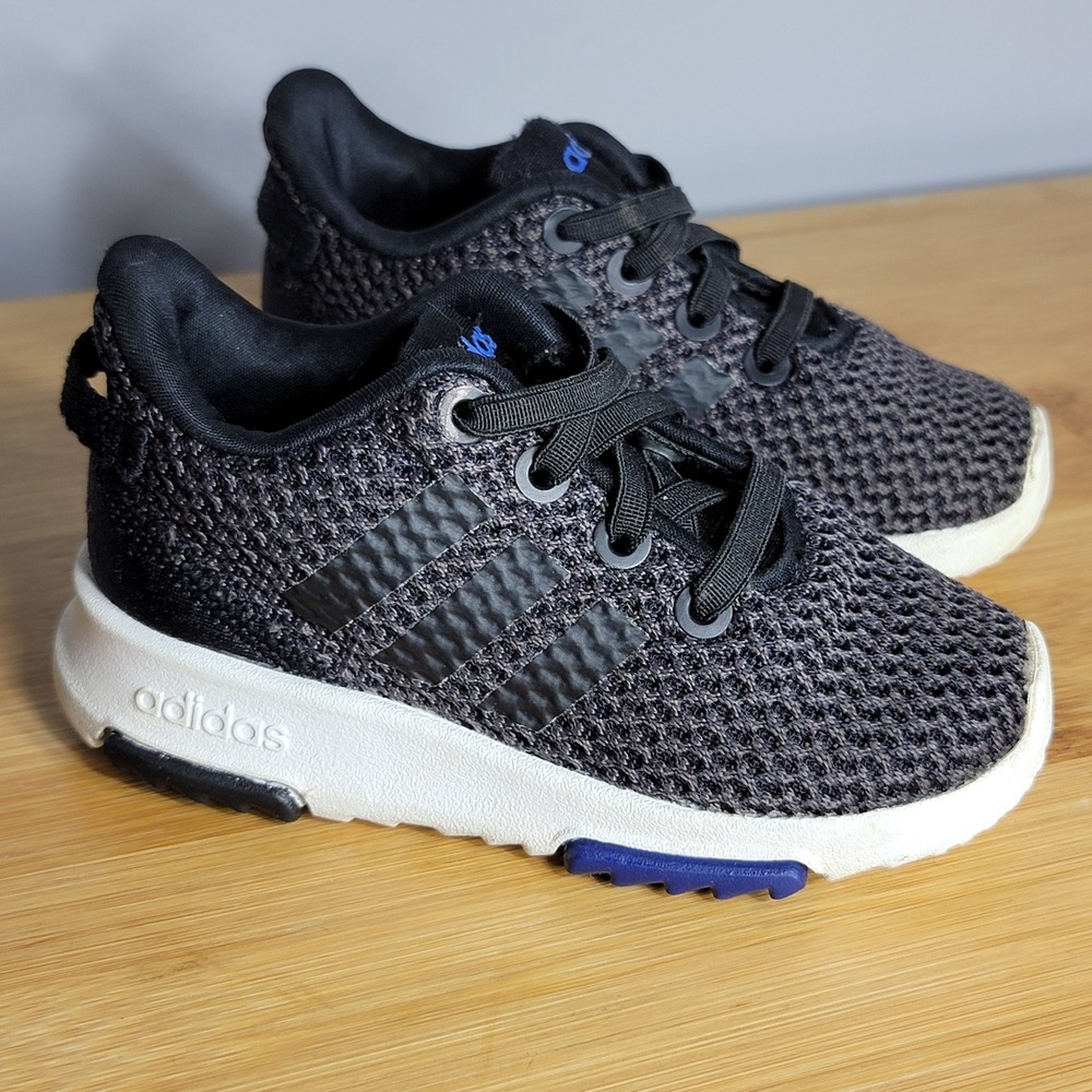 Adidas Racer TR Inf Toddler Sneakers Black Grey Blue F35875 Size 6K